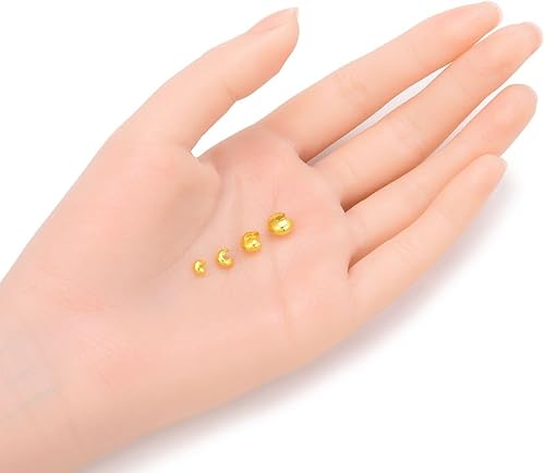 Miniatura 2 de 400 piezas de cubiertas de cuentas engarzadas con nudo de 3 mm (0,12 pulgadas) pequeñas cubiertas engarzadas de 18K latón chapado en oro amarillo