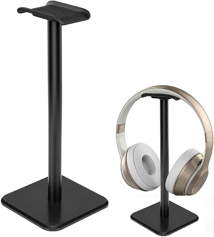 Soporte para auriculares Soporte para auriculares para juegos Soporte universal para auriculares de metal de aluminio con barra de soporte de aluminio Reposacabezas flexible Base sólida ABS para todos los auriculares, negro, HSB3602