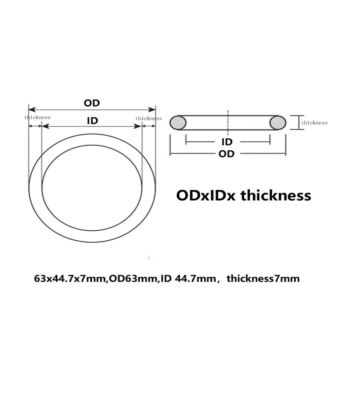 1 Uds. Sello de aceite de combinación tipo OK de goma NBR, sello de aceite de cilindro hidráulico, anillo de sellado de pistón de cilindro de aceite (Tamaño : 230x209x8mm)