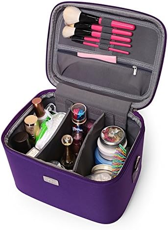Cosmetic Bag large capacity Korean cosmetic bag with relocating professional waterproof bucket package female ,black,10 inch