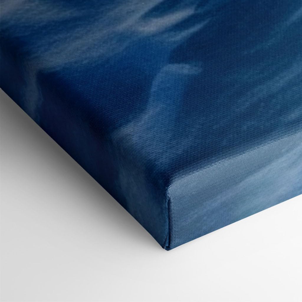 Canvas for Living room. Breaking Wave Majesty: Sunlit Crest Meets Deep Blue Sea, 27 x 18 inch Canvas Wall Art - Contemporary Masterpieces - Modern Home Decor - 69x46 cm (27x18 inch)