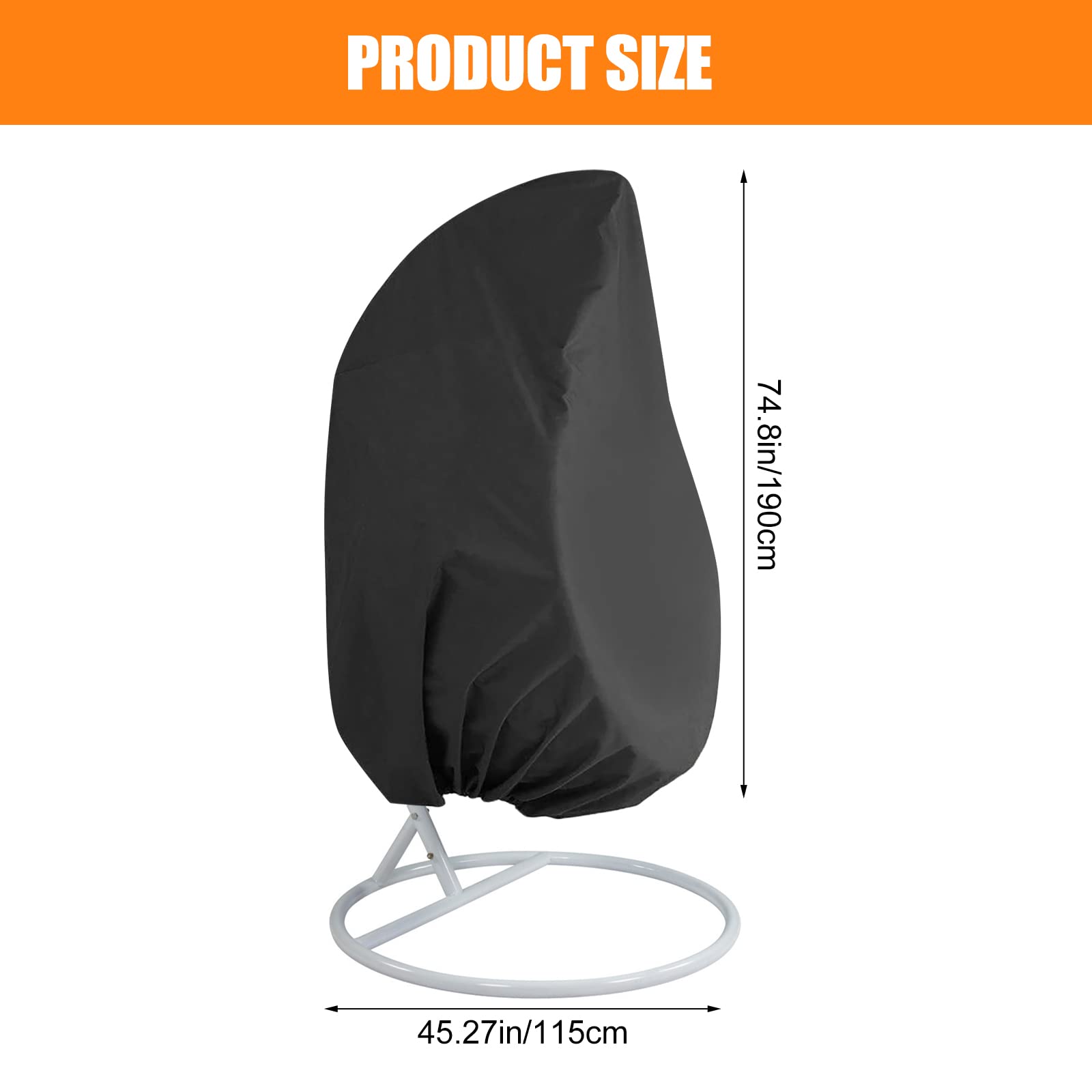 Copertura Per Sedia Sospesa In Tessuto Oxford 210D Con Cerniera Impermeabile Per Giardino E Esterni 190 X 115 Cm Seduta Singola 96342976