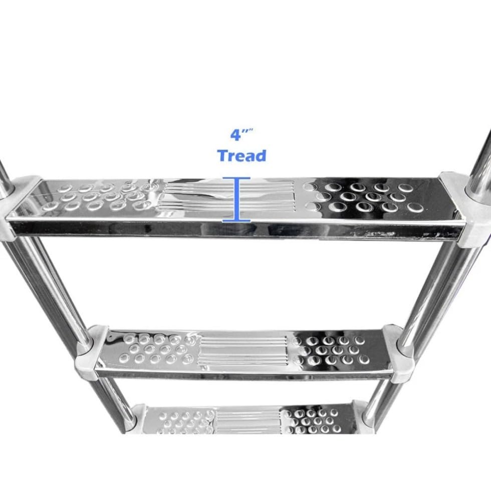 Escalera para piscina con base invertida de acero inoxidable miniatura 7
