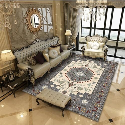 Tapis de salon vintage au design floral de haute qualité pour canapé et chambre - 2