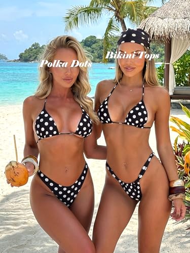 Image of OZICERD String Bikini Tops for Women Bathing Suit Swim Tops Sexy Triangle Bikini Top Black