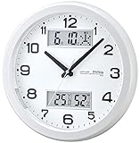 img_MAG(マグ) 電波壁掛け時計 ダブルスライト 温度湿度 カレンダー表示 パールホワイト W-630