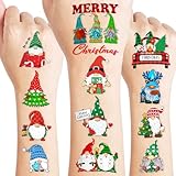 Christmas Gnome Temporary Tattoos - Christmas in July | Festive Xmas Stickers for Themed Birthday Parties, Decorations, and Gifts | Funny and Cute Gnomes for Kids, Girls, Boys | Class Prizes Included