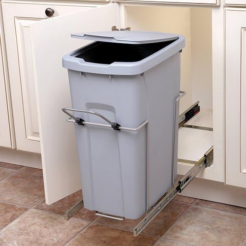 35 qt. Soft Close Bottom Mount 1 Bins, White - 9.37 in.