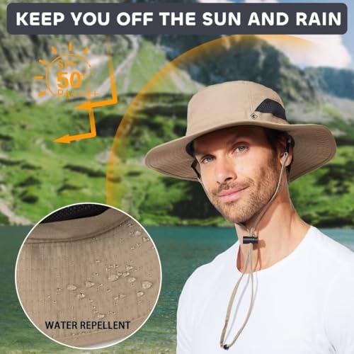 Image of Fishing Hat for Mens Sun Hat Wide Brim Bucket Hat SPF UV Protection XL XXL Large Size Big Head Hiking Beach Safari