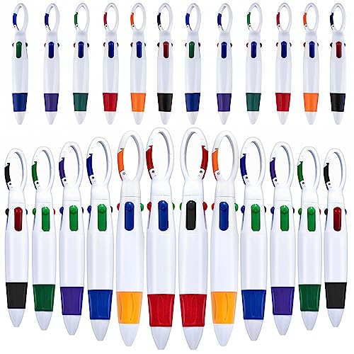 Joyseedi 24Pcs 4 Colour Pens All in One with Buckle Keychain, Ret...