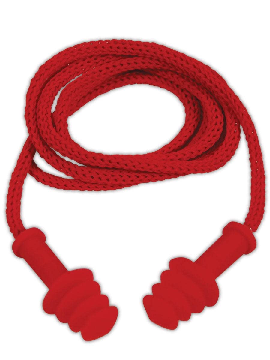 Magid Safety IHP400RC E2 Reusable Earplugs with Nylon Removable Cord, Standard, Red (Pack of 100)