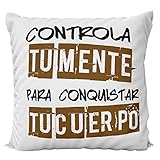 "Funda de cojín con cremallera para extraer de forma sencilla para su lavado. Relleno incluido, tamaño 40 x 40 cm."