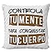 Cojín Controla tu Mente para conquistar tu Cuerpo Regalo Cumpleaños Celebración Amigos Frase motivadora Relleno Incluido (40x40cm)