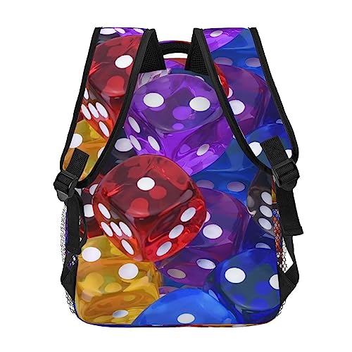 Sac à dos motif horreur jeu de dés violet avec compartiments ordinateur - 4