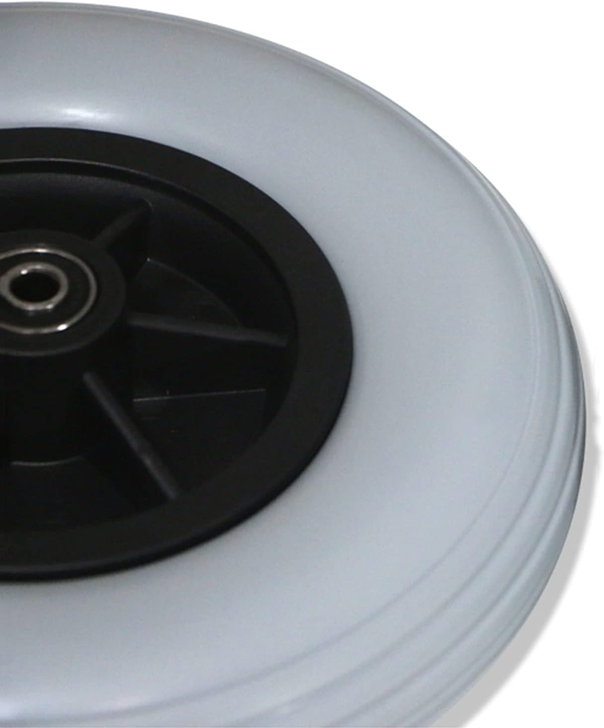 Close-up of the wheel hub and bearing of the lhx wheelchair wheel