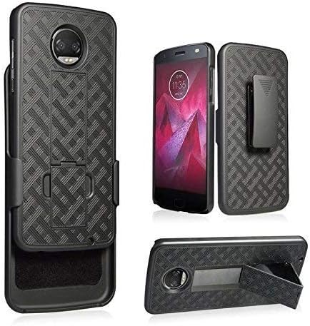 [GW USA] for Moto Z2 Play Case, Moto Z2 Force Case, Swivel Slim Belt Clip Holster Case, Defender Cover for Moto Z2 Play/Moto Z2 Force - Black