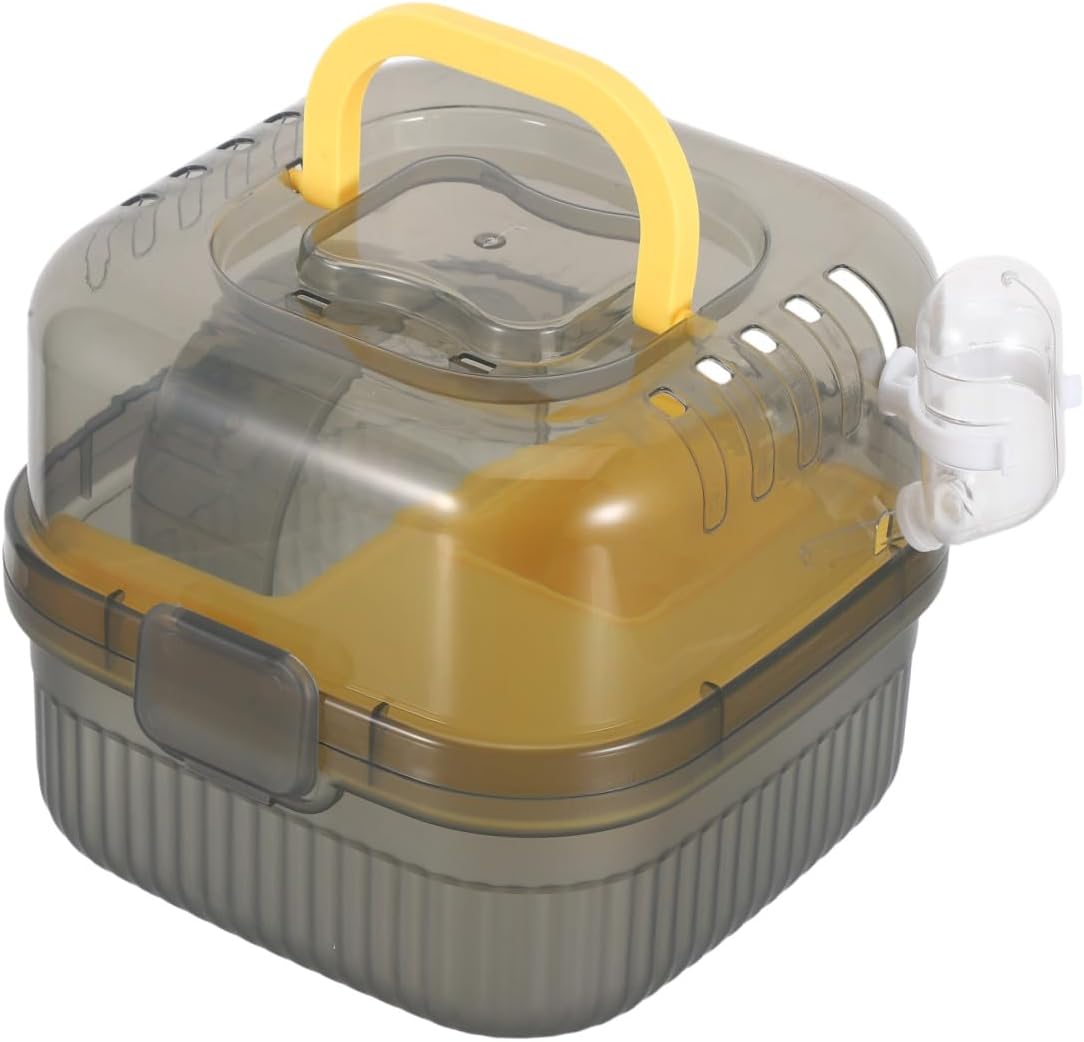 FRCOLOR Small Animal Transport Box Double-Layer Portable Hamster Plastic Carrier Cage for Guinea Pigs Ferrets Travel Animal Carry Case
