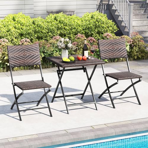 Tangkula 3 Piece Patio Bistro Dining Set
