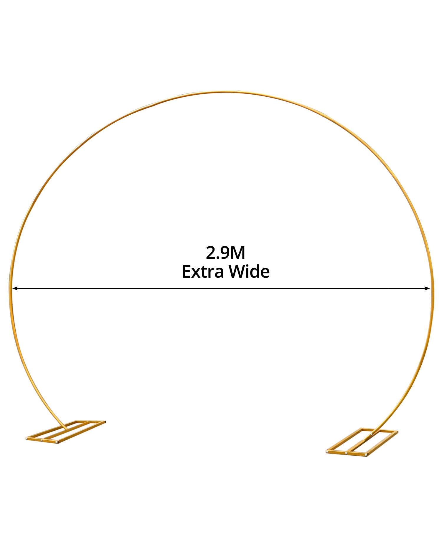 QWORK® Gold Hochzeitsbogen Traubogen - 2.9x2.4m (BxH) - Tragbares Großer Metall-Ballonbogen Hintergrundständer für Hochzeit, Babyparty, Abschlussfeier Dekoration