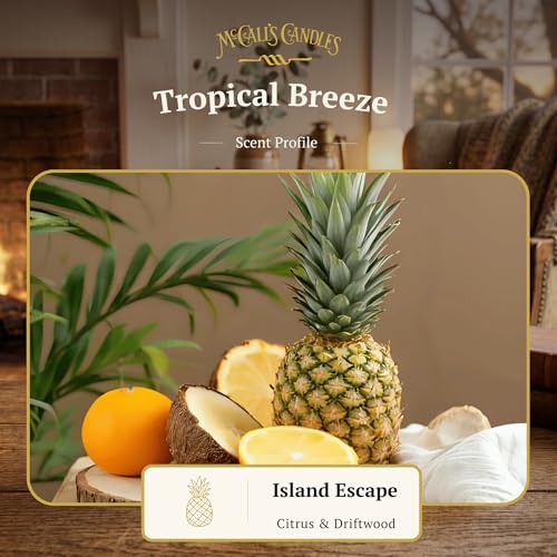 Image of McCall's Candles | Tropical Breeze | Scented Wax Melt | Tropical Fruit & Sweet Citrus | 6-Piece Break-Apart Bar | 12-24 Hours Per Wedge | Poured in the USA | 5.5 oz