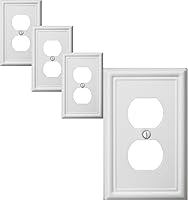 Vista 14 de Cubierta de Interruptor de Luz Triple Toggle Luca Placa de Pared Metálica, Paquete de 2 Blanco 3 Gang, Cubierta de Interruptor de Luz Placa