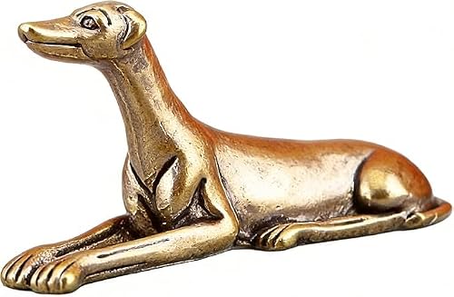 Image of Greyhound,Greyhound Gifts,1 PCS Vintage Solid Brass Miniature,DelicateGreyhound Desk Ornament for Pet Enthusiasts,Small Dog Statue,Animal Figurines,Home Desktop Decoration,Exquisite Collectible