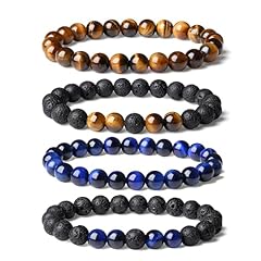 4 yellow volcanic blue tiger eye
