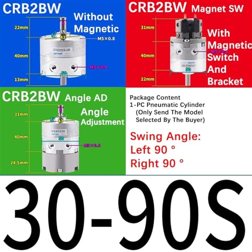 Actuador rotativo neumático CRB2BW30-90S con interruptor magnético 2