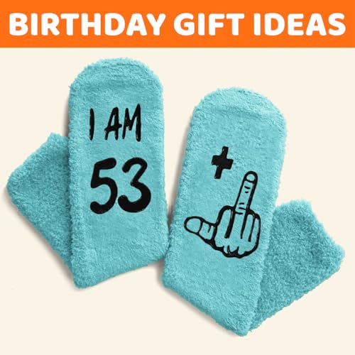 Image of HAPPYPOP Birthday Gifts for Women - Fuzzy Socks for 51 52 53 54 55 56 57 58 59 60 Year Olds