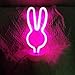 ENUOLI Decorative Rabbit Neon Sign Light Pink Led Cute Animal Neon Marquee Light with Base Art Wall Decor for Baby Room Child Party Christmas Party Table Art Decoration Best Gifts for Kids