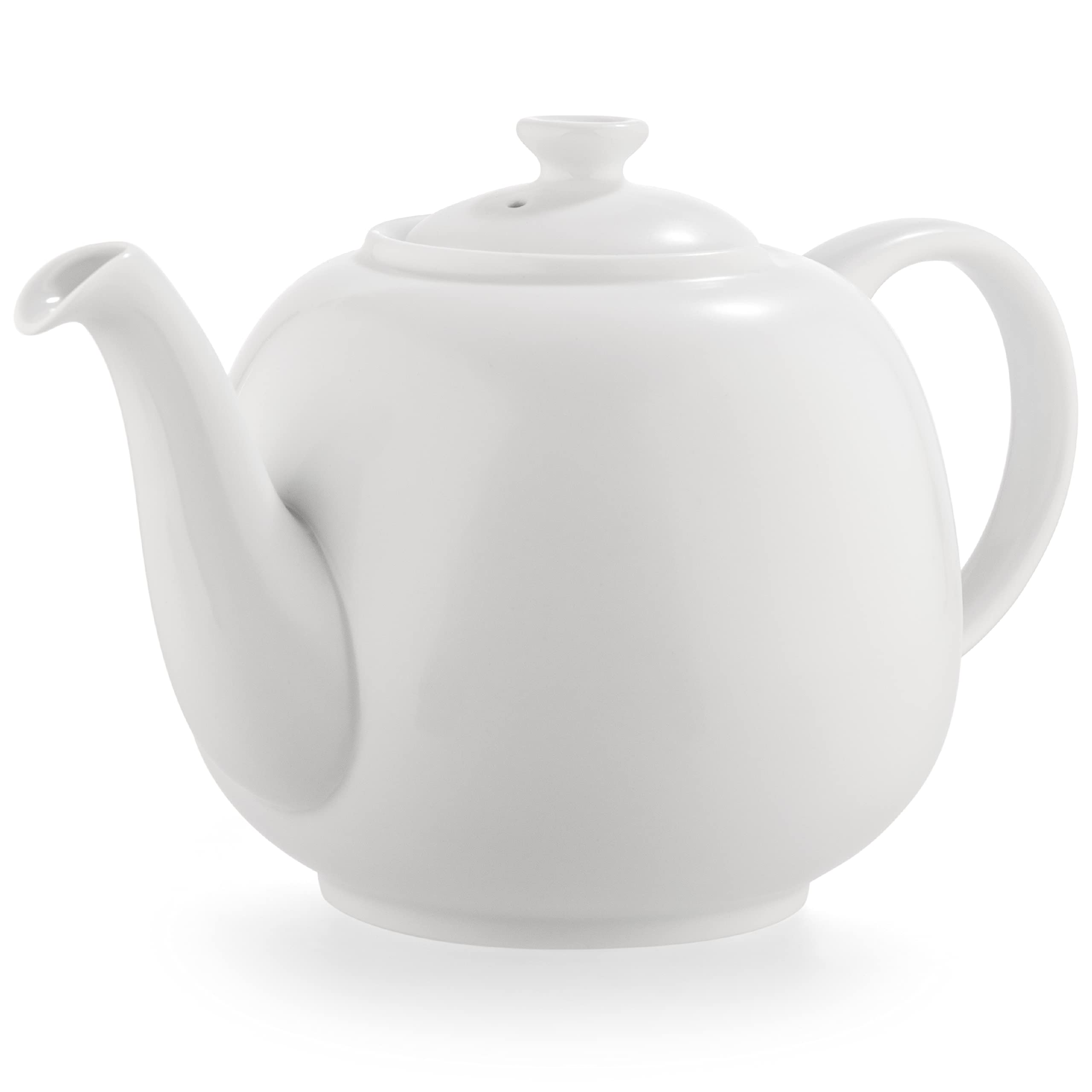 Urban Lifestyle Tetera con Infusor 1,1 Litros Tetera de Porcelana Fina con Filtro de Acero Inoxidable 800 ml Capacidad Útil Antigoteo Tapa Estabilizada Blanca SWANSEA
