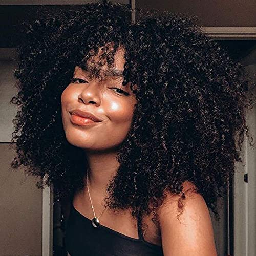 Afro Kinky Curly Human Hair 2x3 U Part Wig,MSGEM Unprocessed Brazilian Virgin Human Hair Wigs for Black Women 14 inch U Shape Wig Human Hair Glueless Machine Made Wig