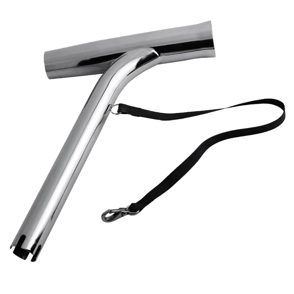 Supporto per canna da pesca in acciaio inox, per barca marina, cinghia in nylon e clip per mulinello, acqua salata, maggiore diffusione della traina, finitura a specchio, acciaio inossidabile 316