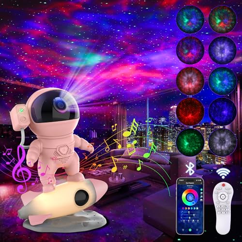 Astronaut Galaxy Projector Pink – App, Remote & Speaker