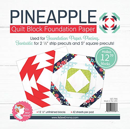It's Sew Emma Quilt Block Foundation Paper - 12" Pineapple