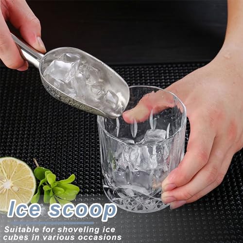 Eisschaufel 2er-Set,Mehlschaufel,Futterschaufel,Kleine Schaufel,Eiswürfel Schaufel,Mehlschaufel Edelstahl,Für Mehl Futter Kaffee Lebensmittel Süßigkeiten,Für Küche, Bar, Buffet, Party, Vielseitig
