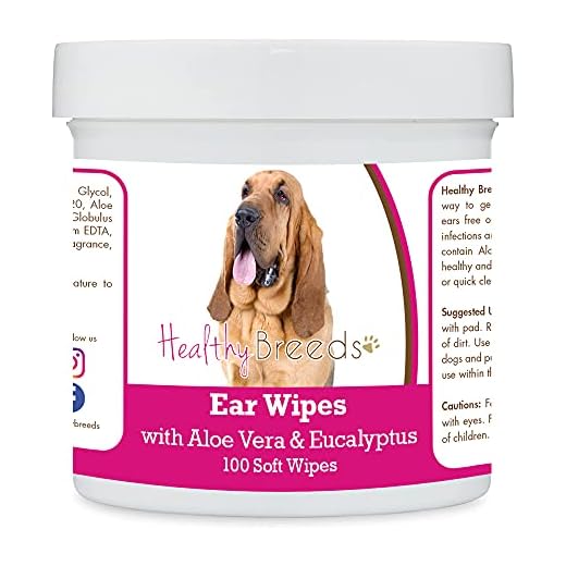 Healthy Breeds Bloodhound Ear Cleaning Wipes with Aloe & Eucalyptus for Dogs 100 Count