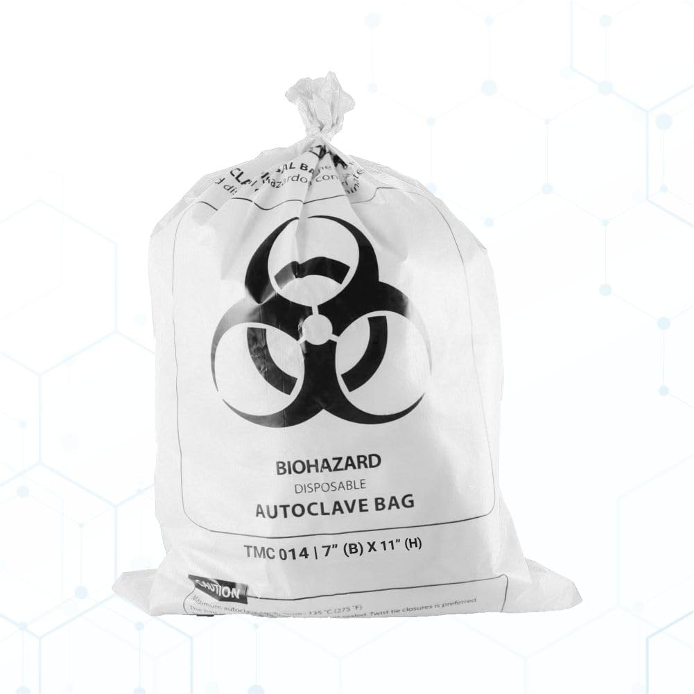 TM Media - Biohazard Disposable Autoclavable Bags (Size : (H) 11” X (B) 7”) Clear, transparent autoclavable disposable bag,maximum weight holding capacity: 0.8 kg (Pack of 50nos)-picture-21