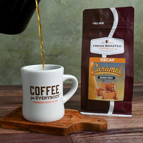 Image of Fresh Roasted Coffee, Decaf Caramel Flavored Drip Ground Coffee, Medium Roast, Kosher, 12 oz