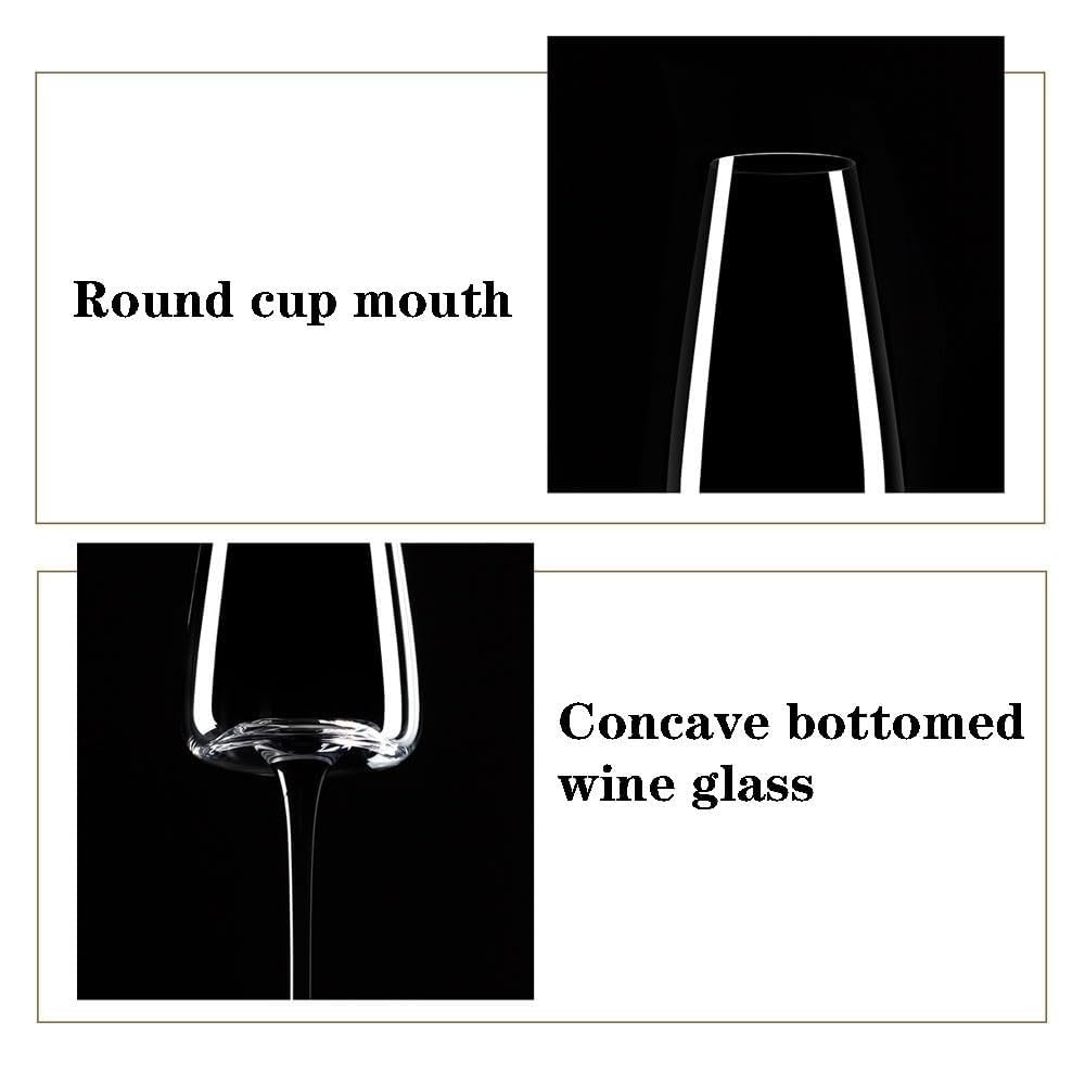 2 copas de champán de fondo cóncavo con mango negro, 9,13 oz, for celebraciones de bodas Vaso para bebidas