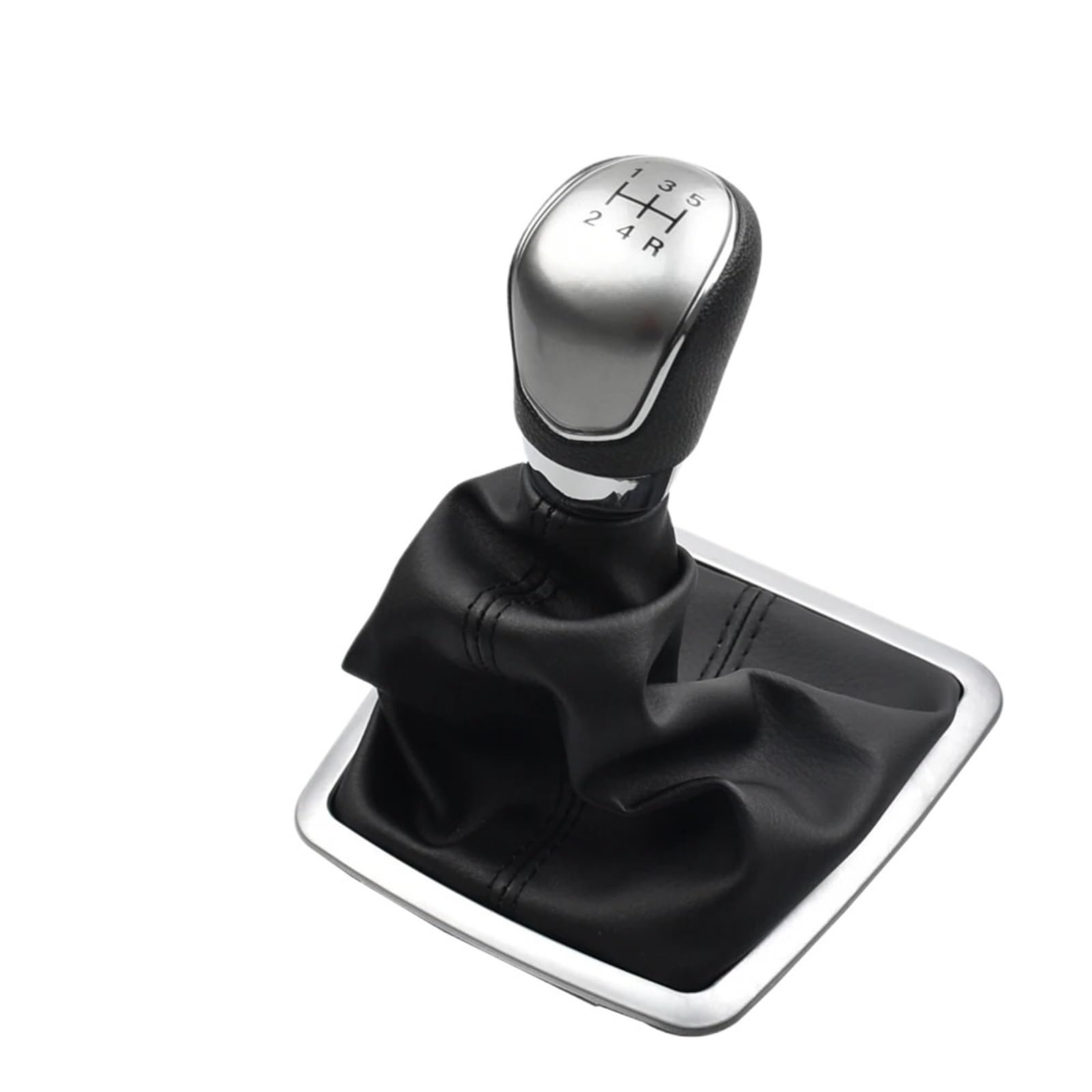 Wxnlbb Silver-5Speed Auto Parts Gear Shift Knob Manual 5 6 Speed Compatible With Ford Focus 2 Mk2 Fl C-Max Mondeo Mk2 Mk3 Mk4 Mk7 Galaxy(Silver-5Speed)