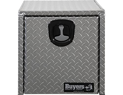 Image of Buyers Products 1705101 Diamond Tread Aluminum Underbody Truck Tool Box, 18 x 18 x 18, Made in USA, .100 in. Thick, Corrosion Resistant, Locking Compression Latch, Secure Storage for Work Trucks
