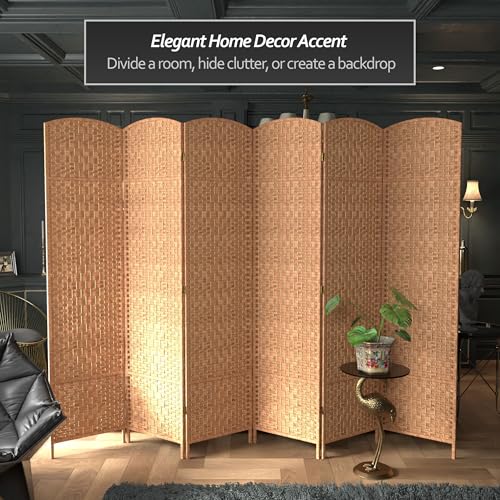 Red Lantern 7 ft. Tall Diamond Weave Room Divider - Natural - 6 Panels by Red Lantern - Image 2