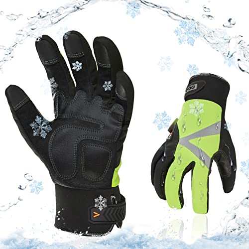 Vgo... 1 Paar Winter Mechaniker Handschuhe, Sicherheit- Arbeitshandschuhe für Kühllager oder Gefrierschrank, wasserdicht, Touchscreen, w/3M Thinsulate Futter, -20℃/-4°F(SL8777FW)