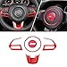 Sparkle-um 5pcs Full Set Interior Decoration Trim Kit Steering Wheel Cover for Jeep Renegade 2015-2018（Red）