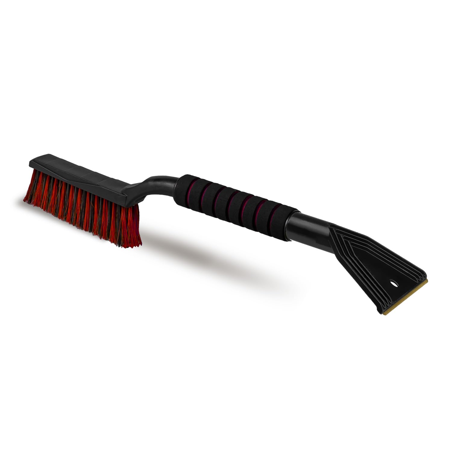 ToM PaR Brush and Scraper, 2-in-1 Snow Brush and Ice Scraper, Ergonomic, Warm Soft Touch Handle, Scratches No Car Windows, Cold-Resistant Plastic, Length: 65 cm, Red