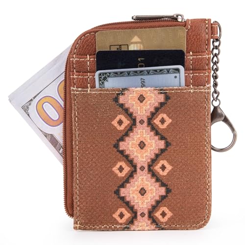 Montana West Wrangler Card Wallet for Women Boho Aztec Credit Card Holder with Zipper Pocket3