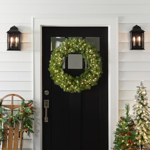 Image of National Tree Company 30in Pre-Lit Norwood Fir Artificial Christmas Wreath