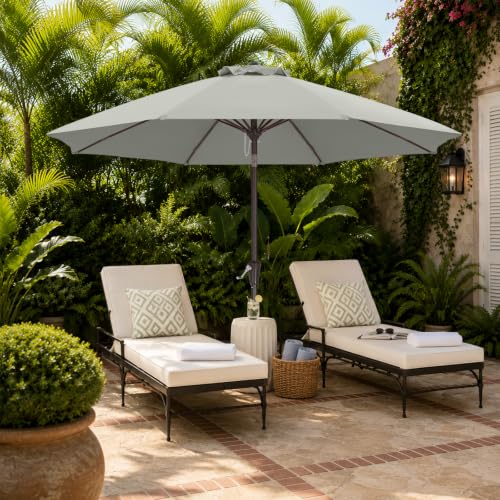 Image of ABCCANOPY 10FT Patio Umbrella Outdoor 8 Ribs Table Umbrella(Gray) | Fade & UV Resistant Fabric,8 Fiberglass Ribs,Smooth Crank System,Wind Resistance,Great for Patio,Backyard,Garden,Deck