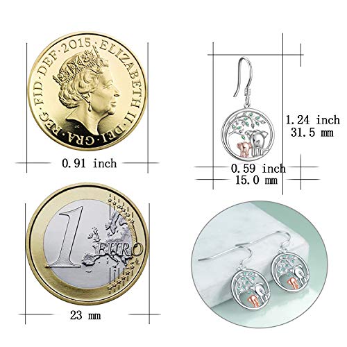 Pendientes de plata de ley de animales y pingüino de la suerte 3